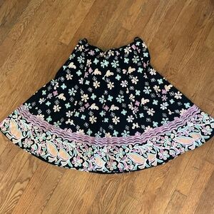 Lola Black Floral A-Line Skirt